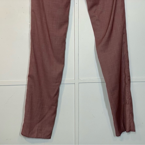 Soul of London Slim Fit Chambray Men’s Trousers Pants in Pink - Picture 6 of 9